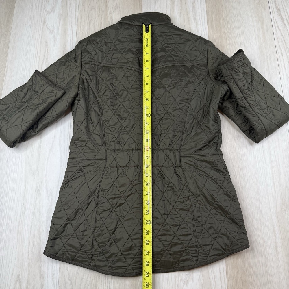 Barbour Cavalry Polarquilt Fleece Lined Jacket Olive Womens Size USA 10 Quilted - Picture 11 of 11